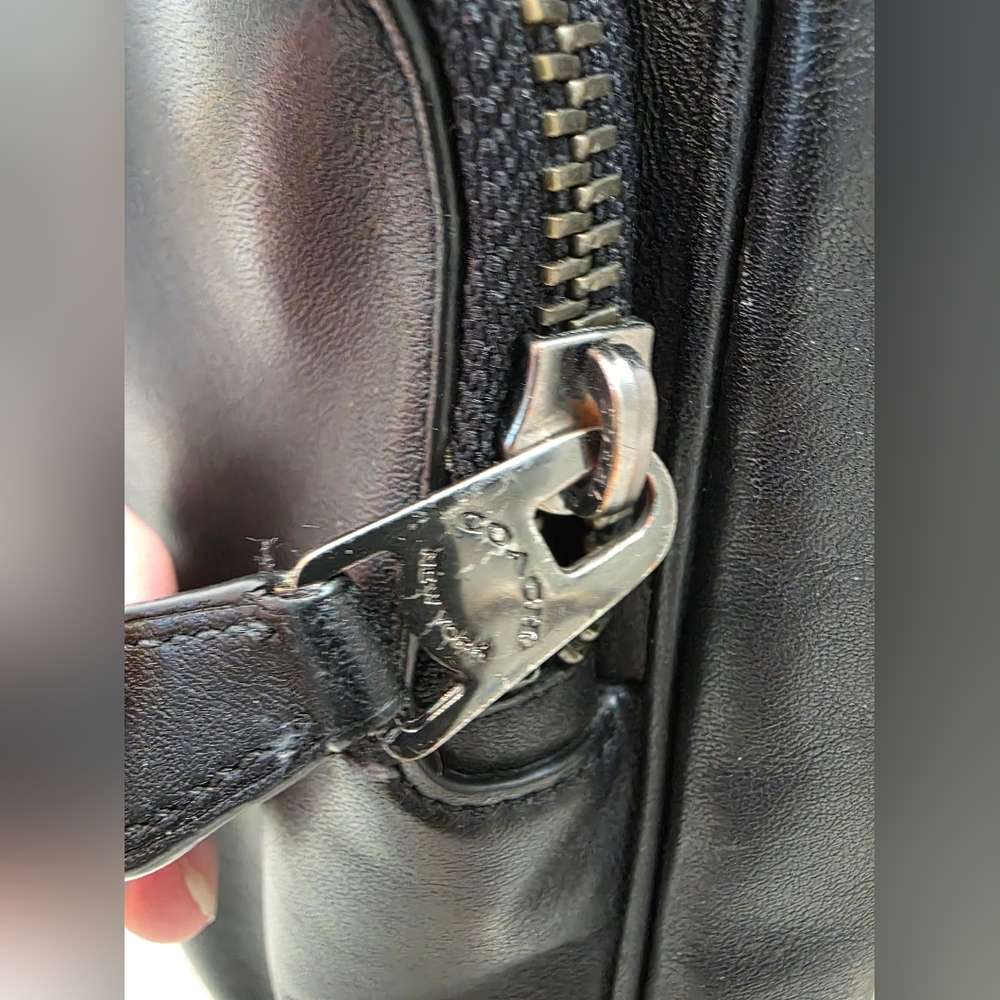 Coach "Graham" Men's Collection Unisex Black Leather Slingback w Gunmetal - Picture 9 of 15